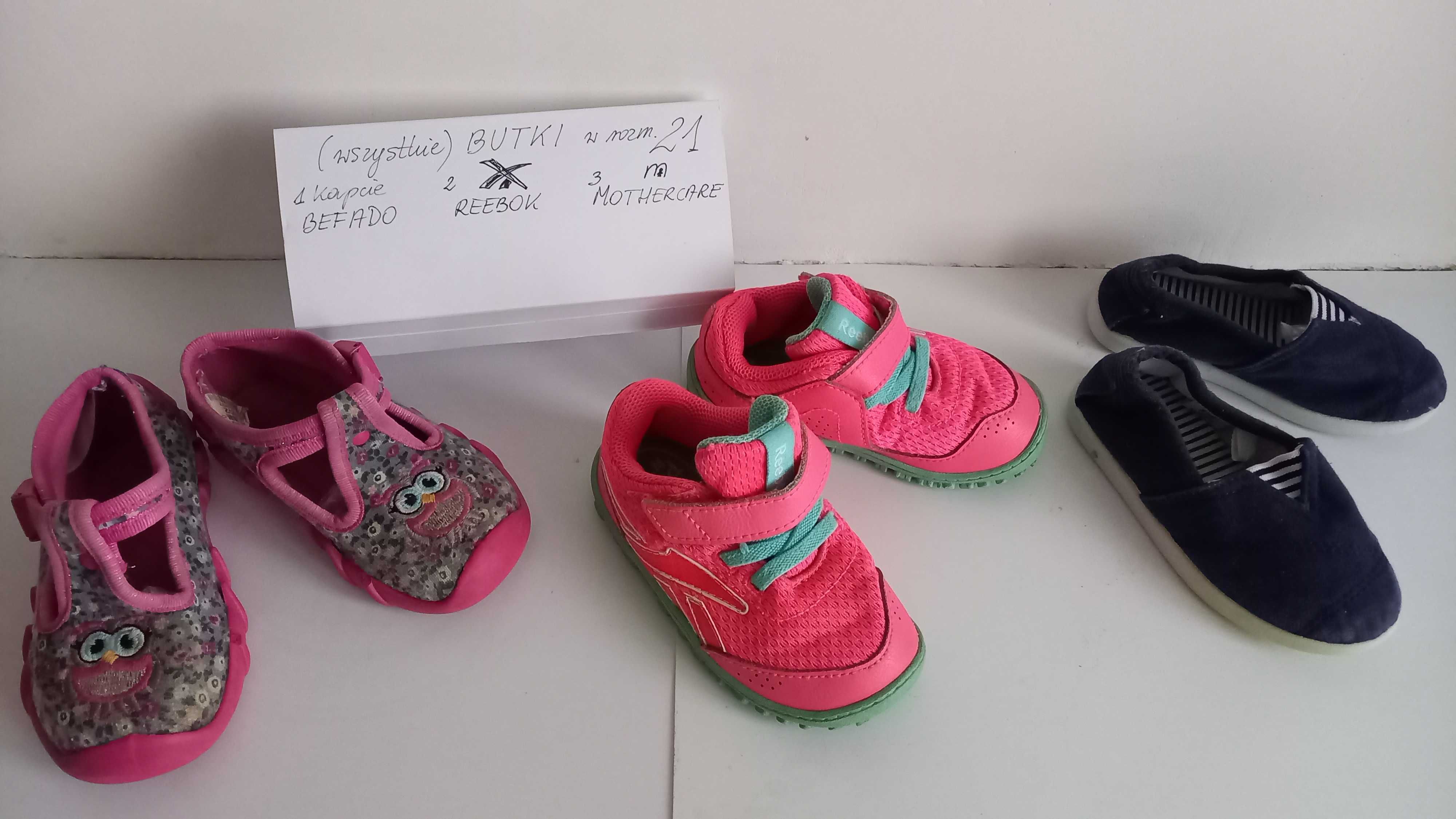Buty dziecięce Reebok, Befado, Mothercare, rozmiar 21