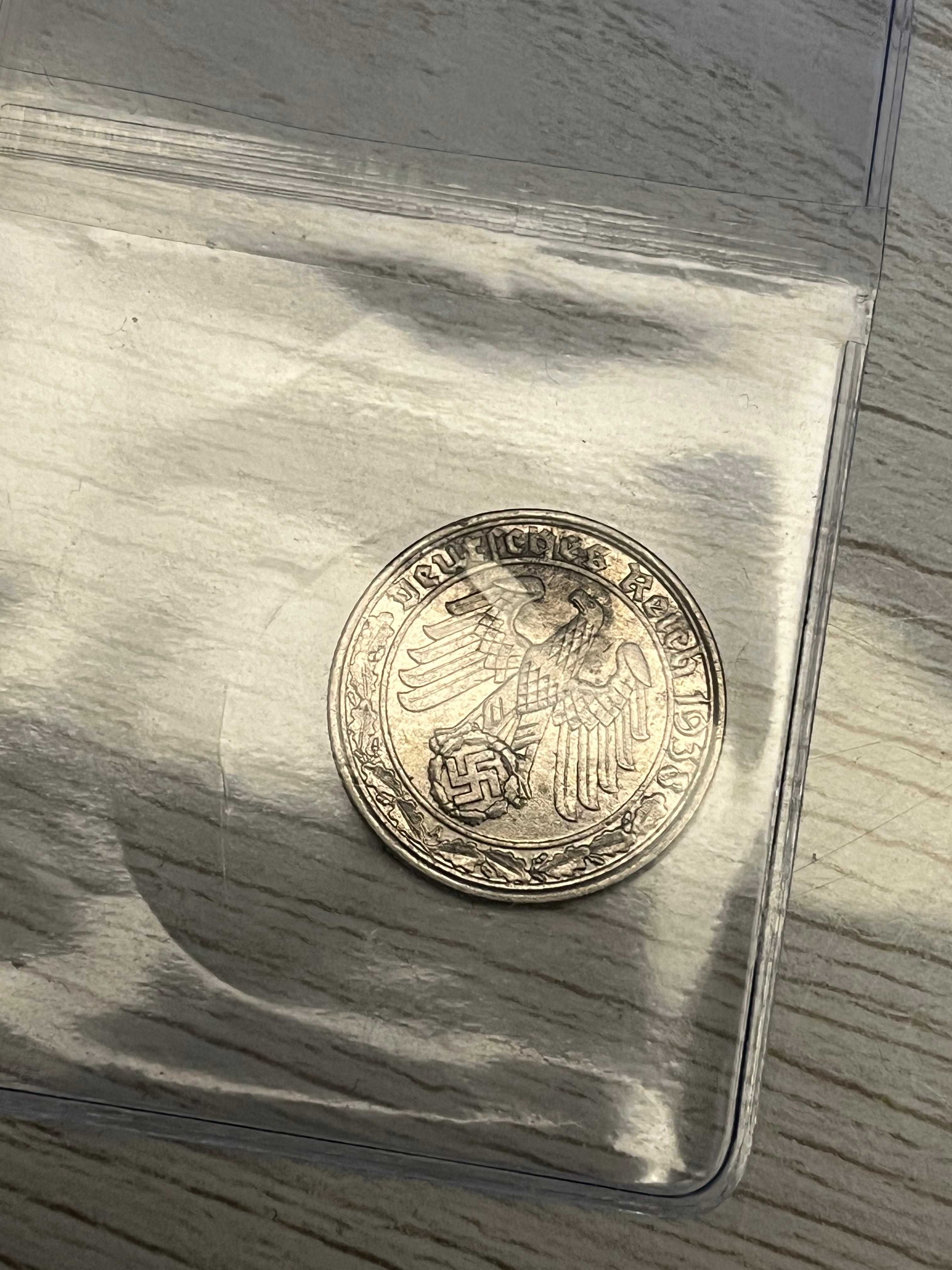 Moneta 50 fenig MK - Niemcy - Trzecia Rzesza - 50 fenigów z 1938 roku