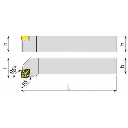 Nóż tokarski składany boczny prawy SCLCR H09 12x12mm + płytka CCMT