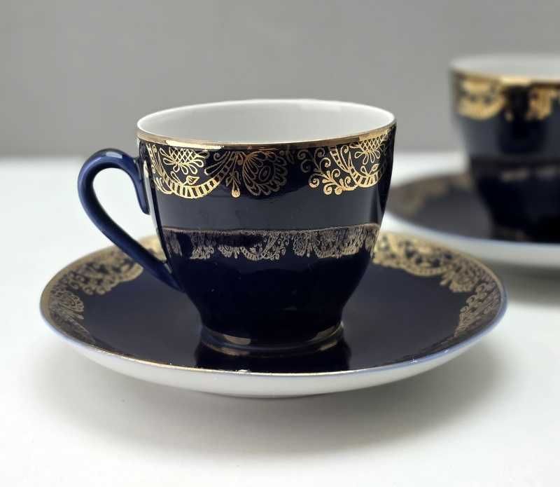 Łomonosow - Komplet filiżanek do kawy tête-à-tête - lata 90-te