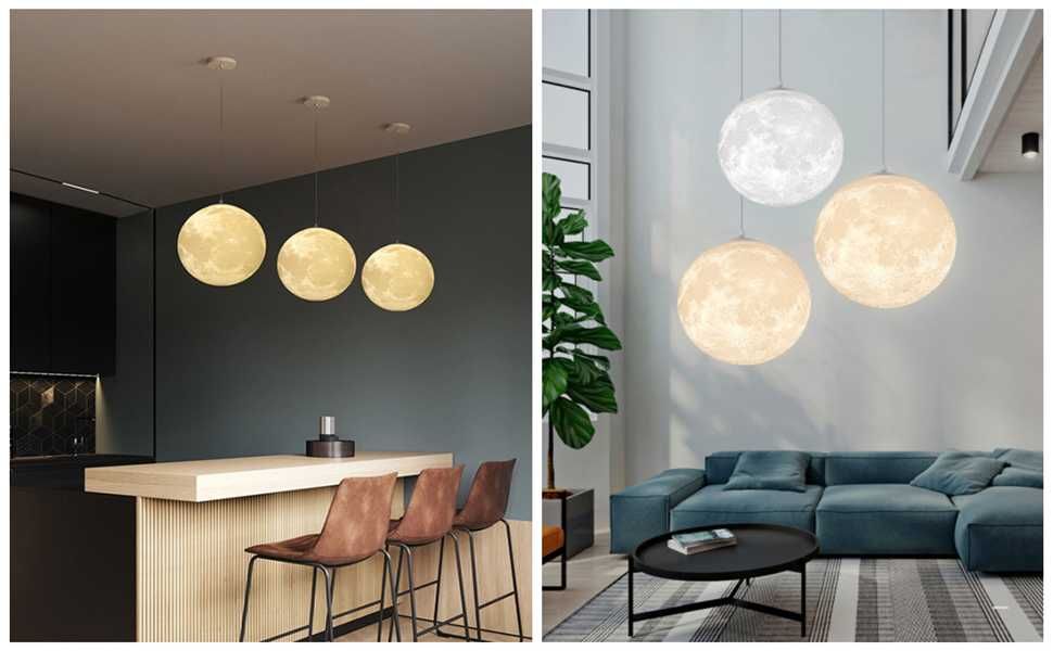 Candeeiro de tecto suspenso em formato de lua [VÁRIOS TAMANHOS] - NOVO