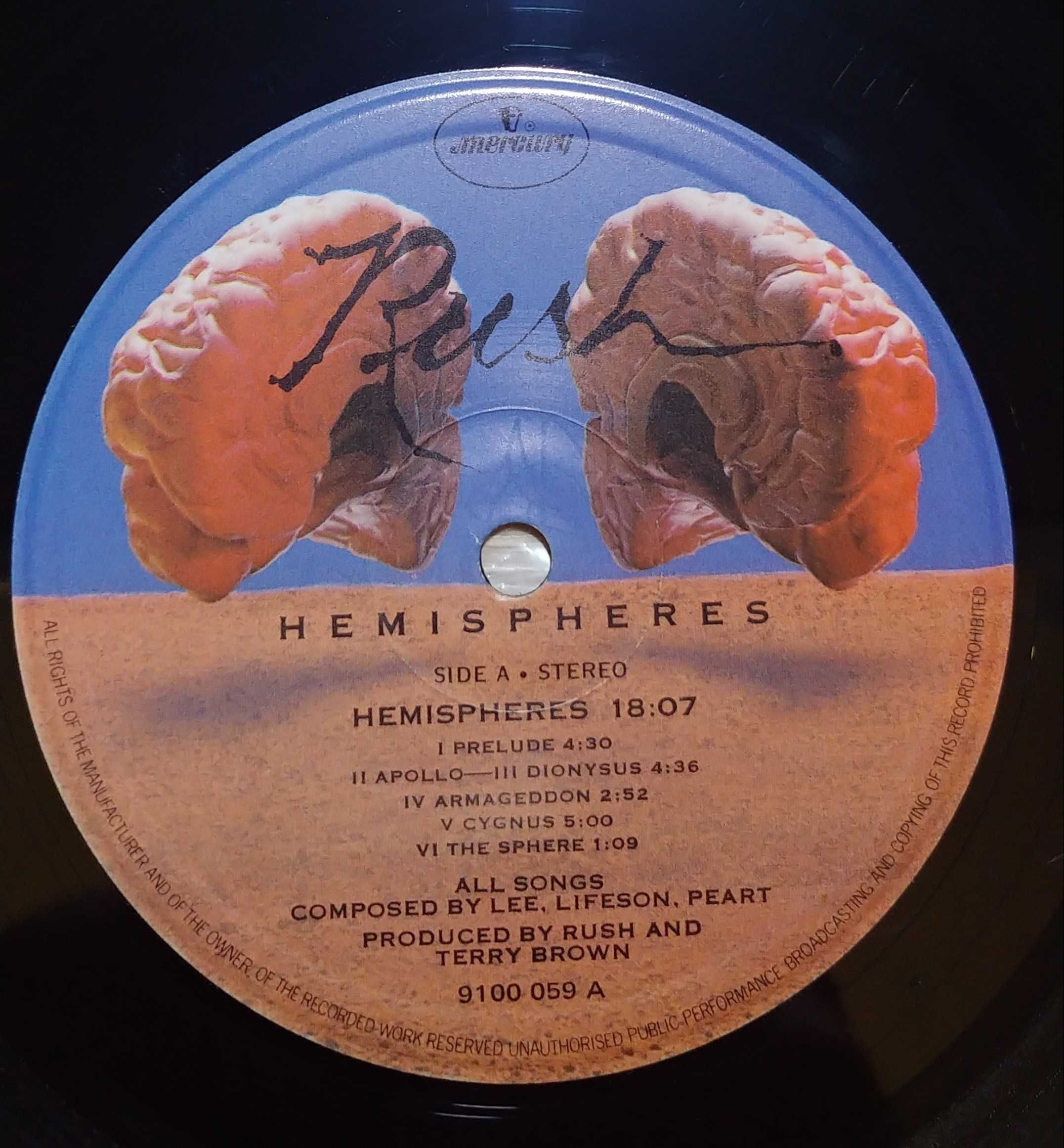 Rush - Hemispheres. 1 Press U.K. EX. Płyta winylowa .