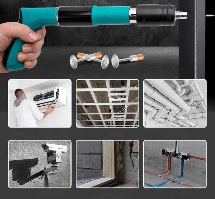 PISTOLET PNEUMATYCZNY Gwoździarka Ręczna Do Betonu Stali Drewna OKAZJA