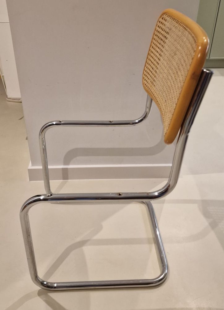 Krzesło Cesca B32, Marcel Breuer, Bauhaus, rattan, chrom