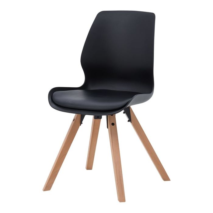 GOJA Krzesło do jadalni czarna ekoskóra