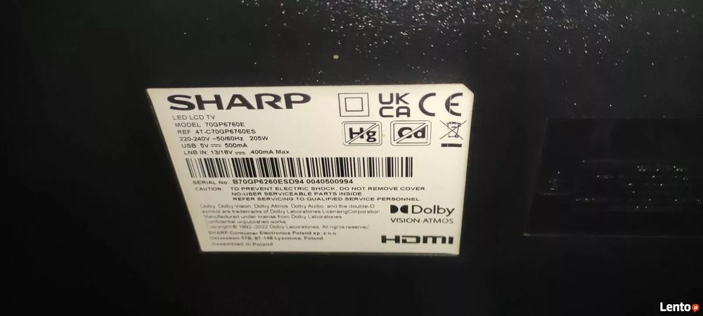 Sharp Qled 70 cali 70GP6760E