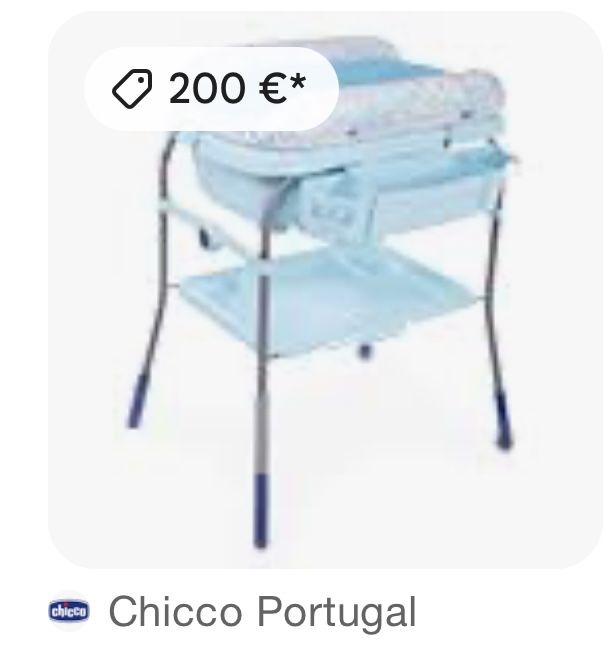 Banheira e muda-fraldas Chicco Cuddle, com suporte de banho