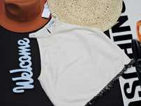Zara Crop top overszie boho frędzxle S