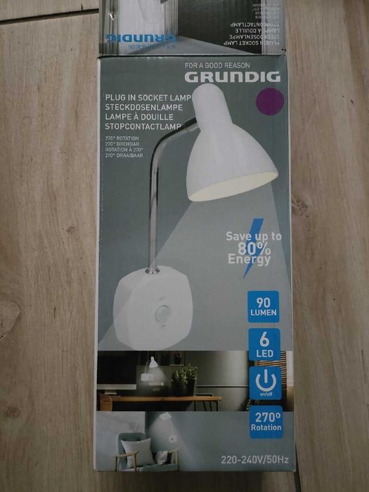 Lampka grundig do gniazdka/Lampka ścienna LED Grundig/LED