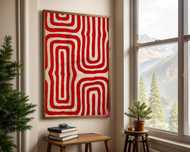 Plakat abstrakcyjny, czerwone linie, 30x40, bez ramki