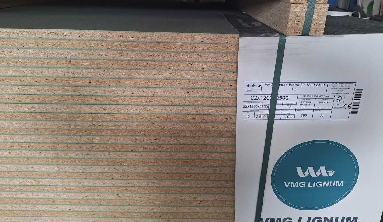 Płyty wiórowe MFP P5 Zielone 2500x1200 mm VMG Lignum