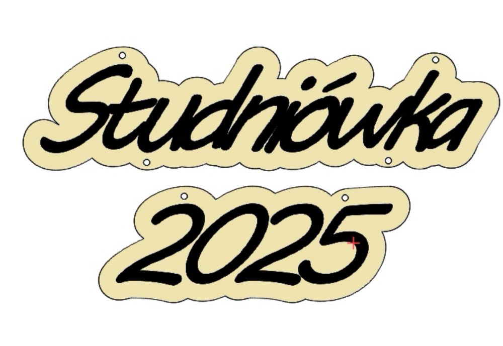 Napis Studniowka 2025 55cm szerokie czarne litery