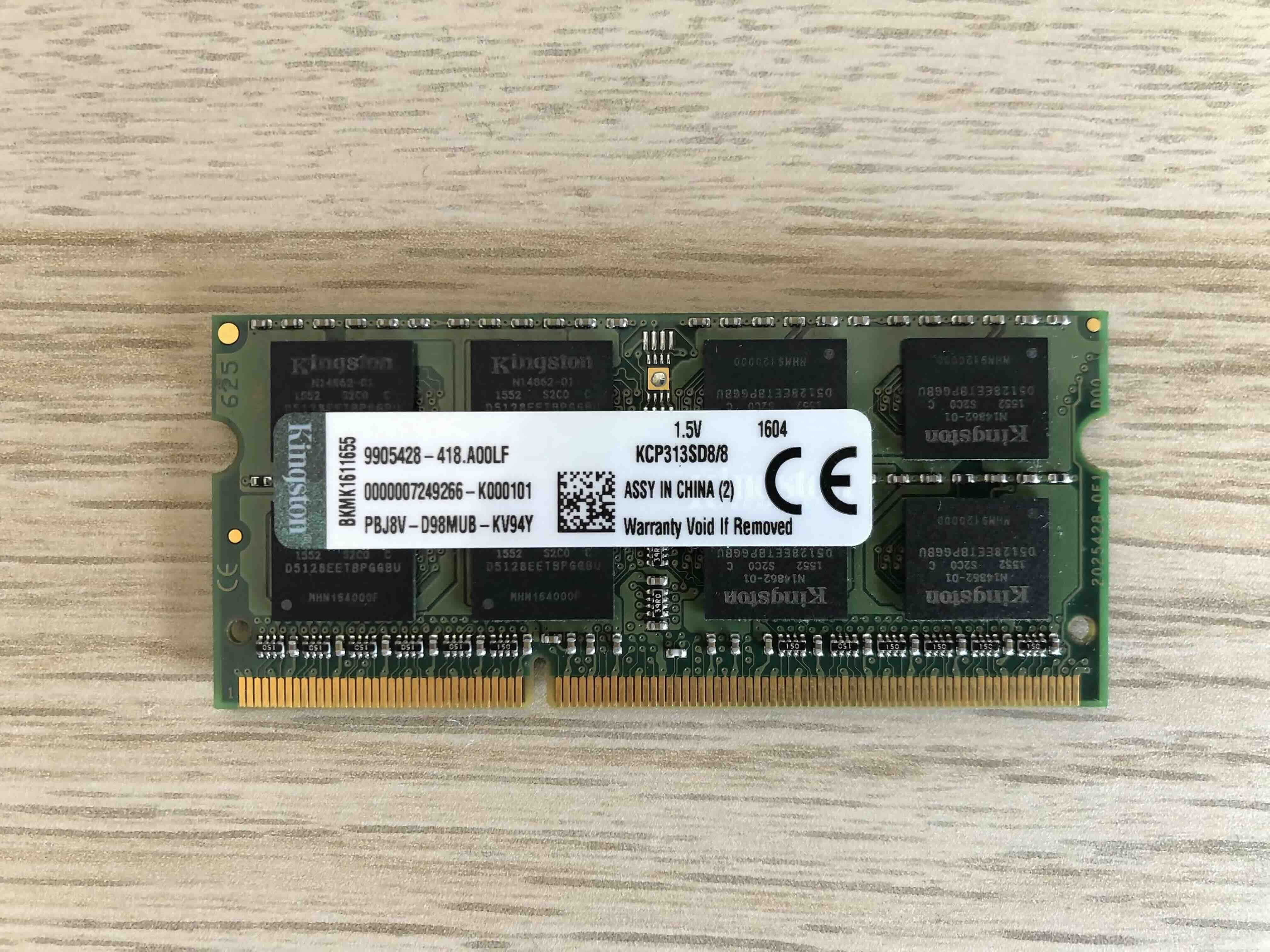 Memória RAM Kingston 8GB DDR3 1333MHz SODIMM - KCP313SD8/8