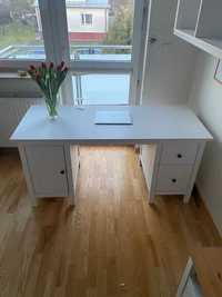 Biurko drewniane Ikea Hemnes białe bejca