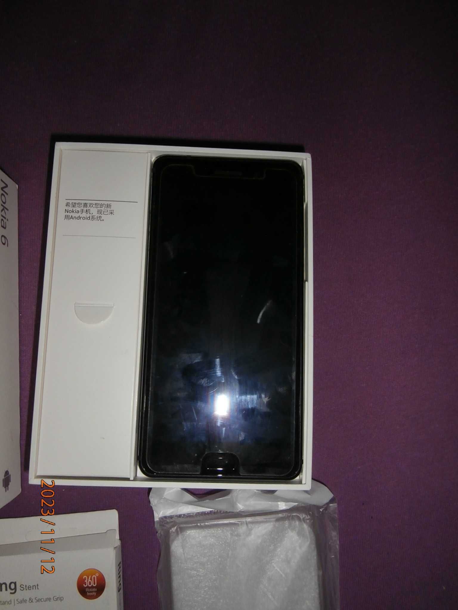 Nokia 6 + ładowarka stojąca, etui, inne dodatki - sprawna czytaj opis