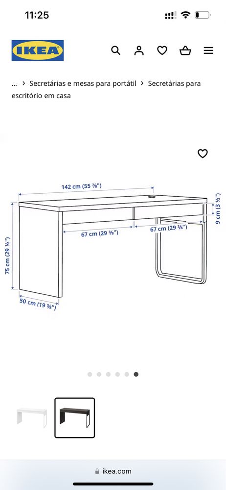 Secretária MiCKE Ikea em ótimo estado