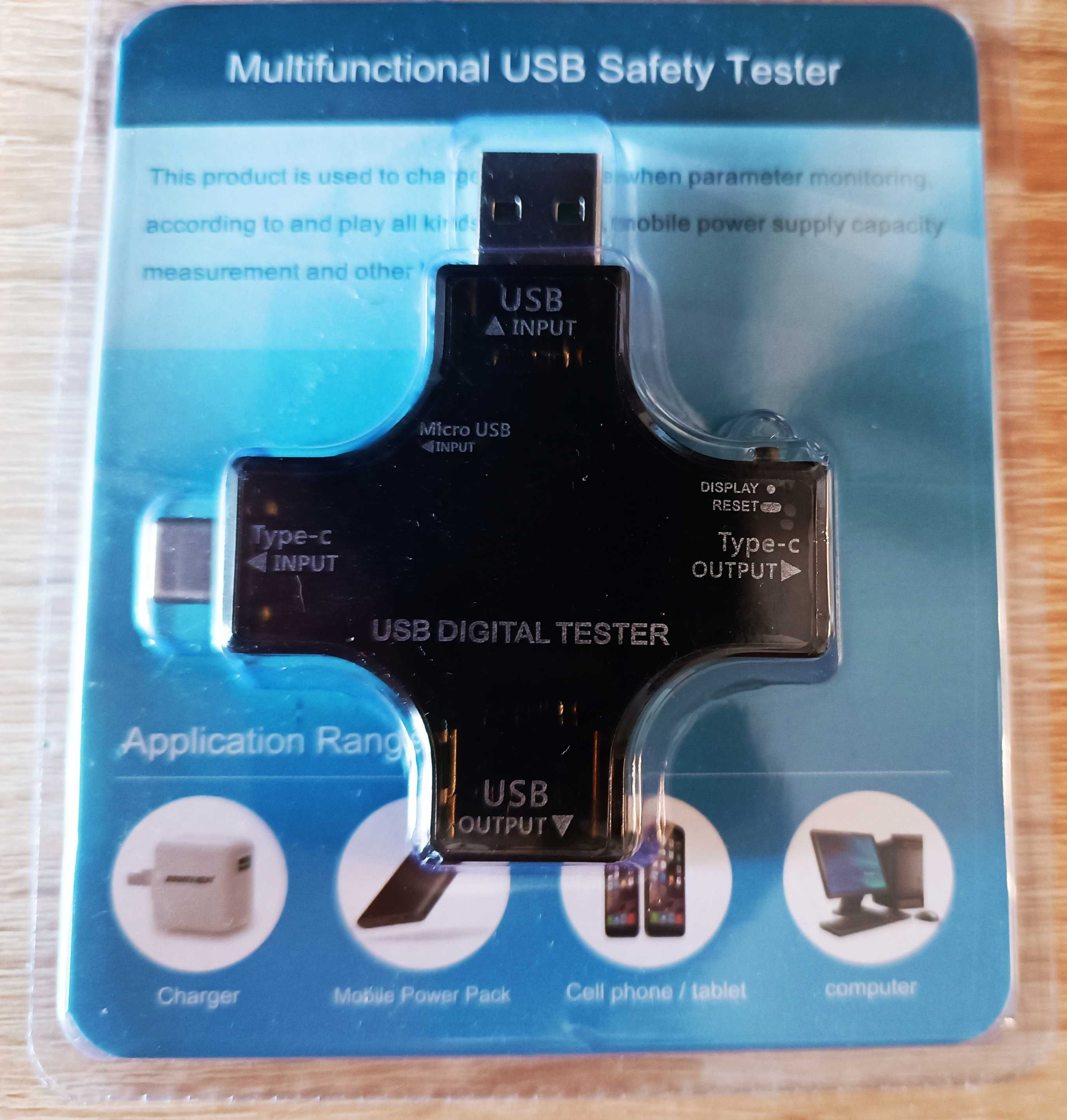 TESTER WOLTOMIERZ USB A USB C Napięcia 3.6-32V 8A z Bluetooth