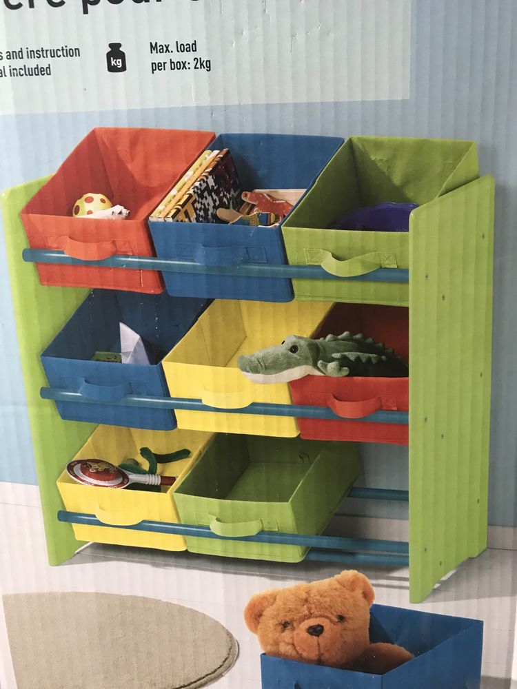 Regał dziecięcy livarno z pojemnikami na zabawki