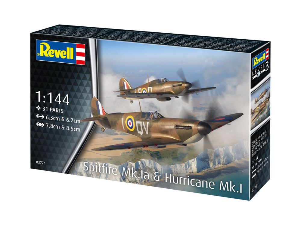 SAMOLOT 1/144 Revell 03771 dwa modele SUPERMARINE SPITFIRE M.IA&