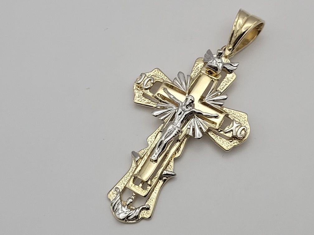 Nowy złoty krzyżyk złoto próby 585, krzyż komunia chrzest