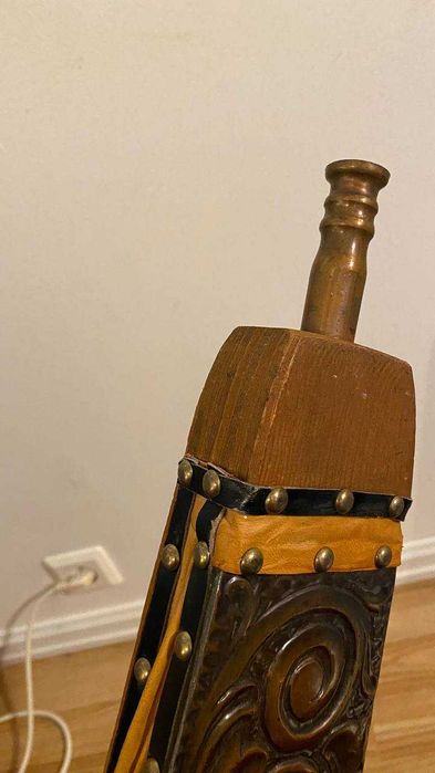 Меха скандинавская для камина дерево и латунь