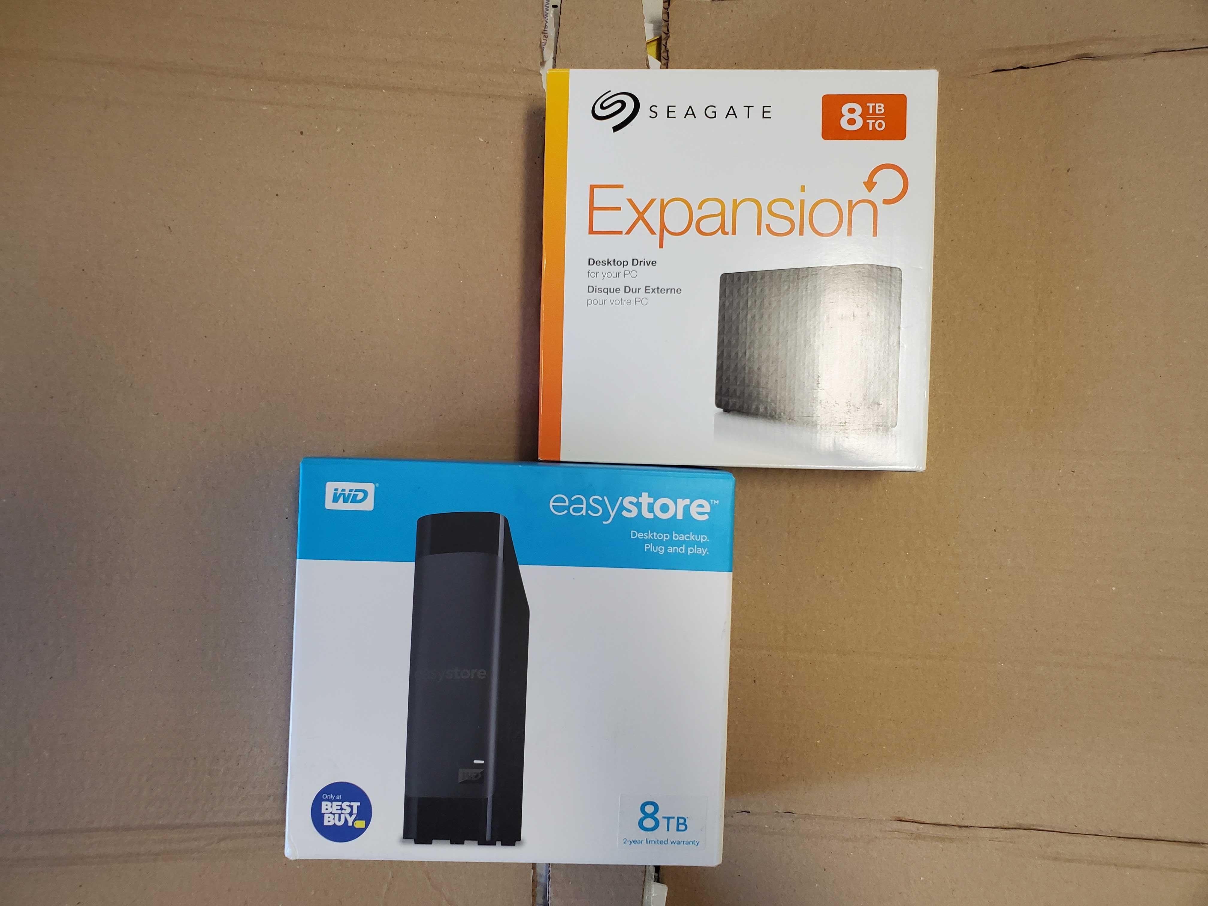 Жорсткі диски Seagate Expansion 8tb та WD EasyStore 8Tb