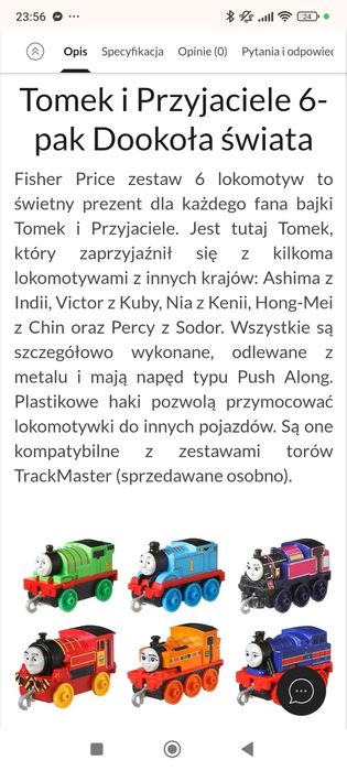 Lokomotywy z bajki Tomek i przyjaciele