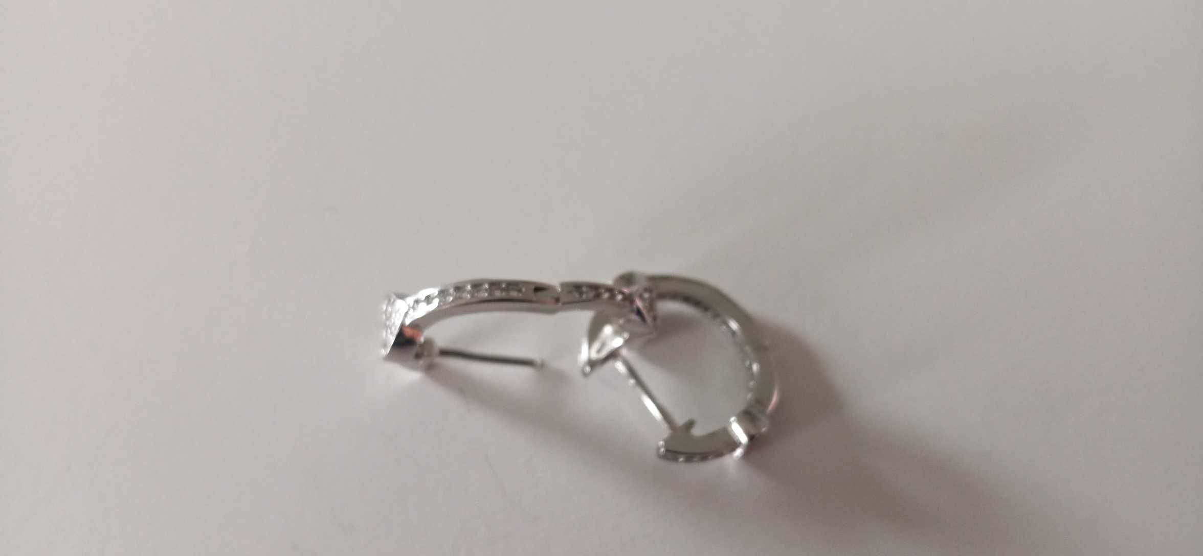 Kolczyki Pandora srebrne 925 z cyrkoniami serca nowe