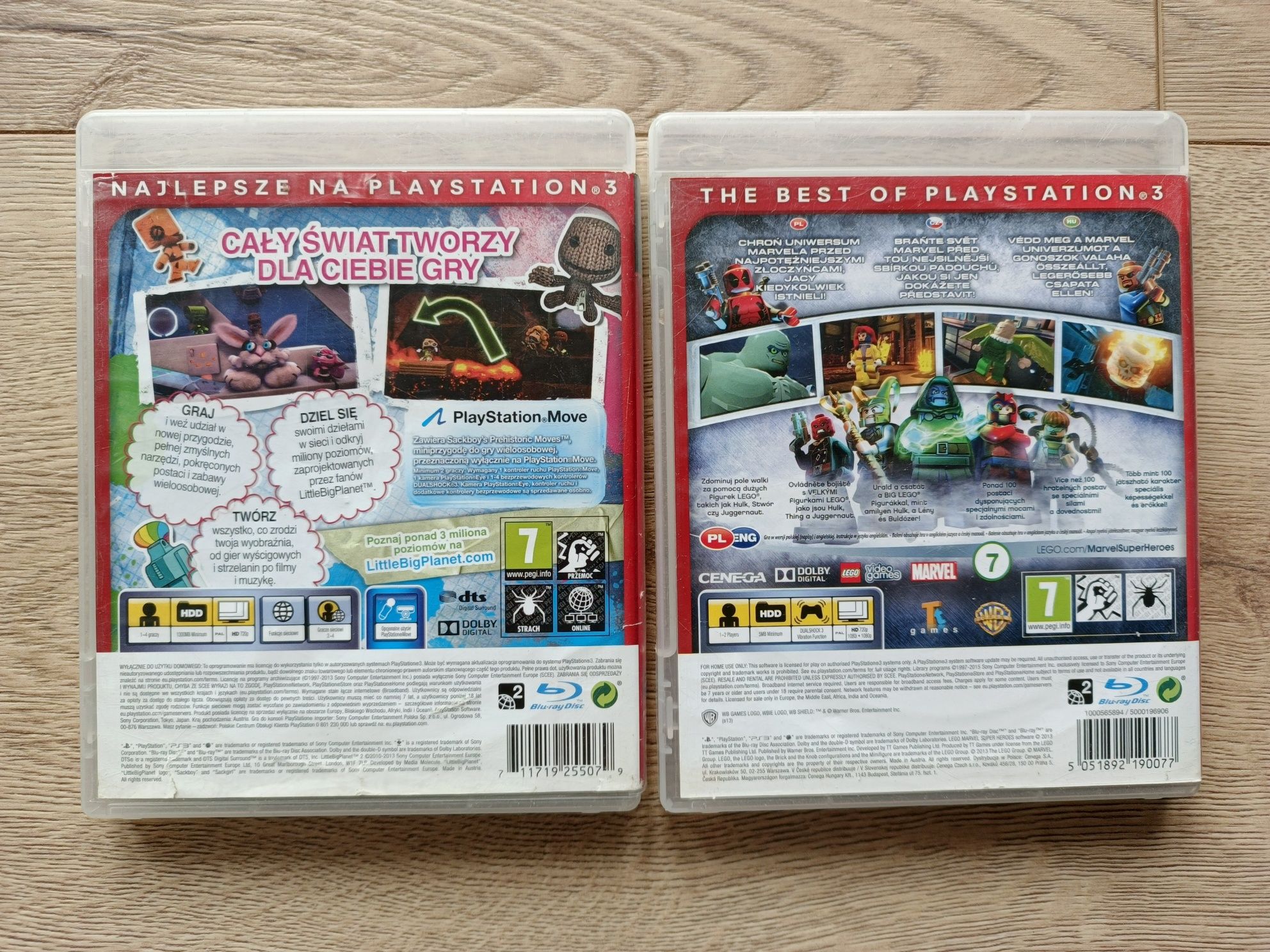 2x gra PS3 Little Big Planet,Lego Marvel PS3 PL