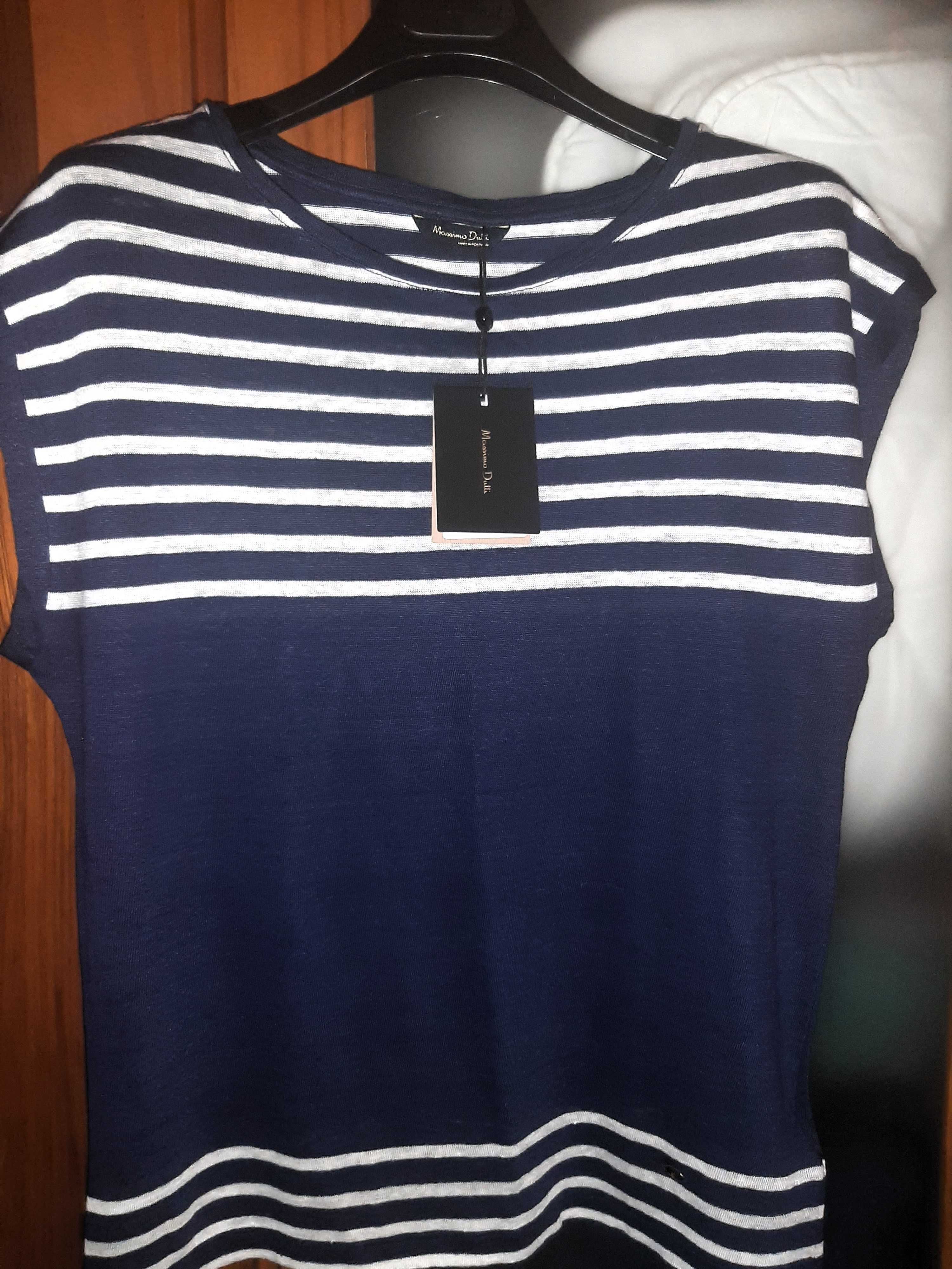 Camisola 100%linho riscas Massimo Dutti