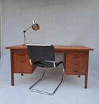 Biurko Tekowe Skandynawskim vintage mid century lata 70 Szwecja