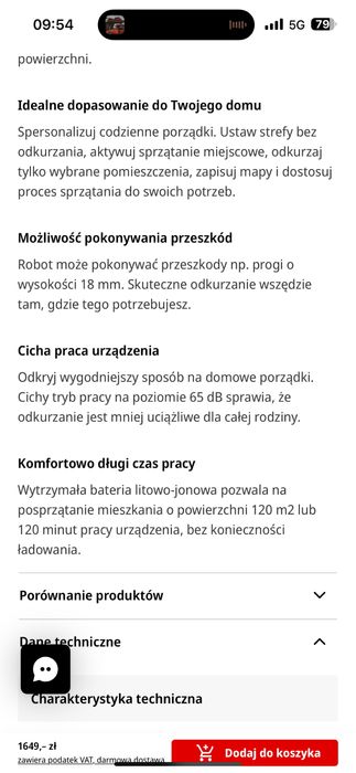 Robot odkurzajacy Tefal