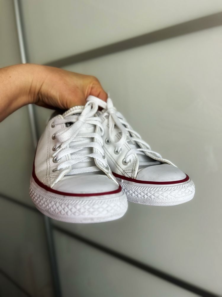 Кеди мокасини Converse 33розмір 20см шкіряні білі на дівчинку хлопчика