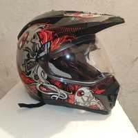 Kask supermoto z daszkiem