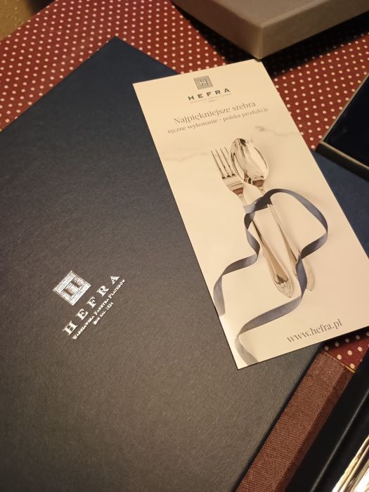 Hefra wzór romański posrebrzany zestaw obiadowy
