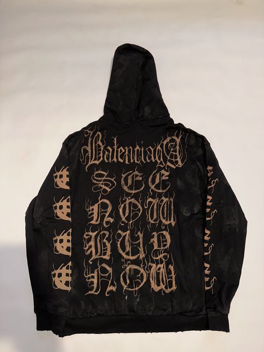 зип худи Balenciaga orange grafiti zip L