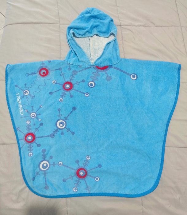 Poncho/toalha Tribord com capuz praia ou piscina criança 10 anos