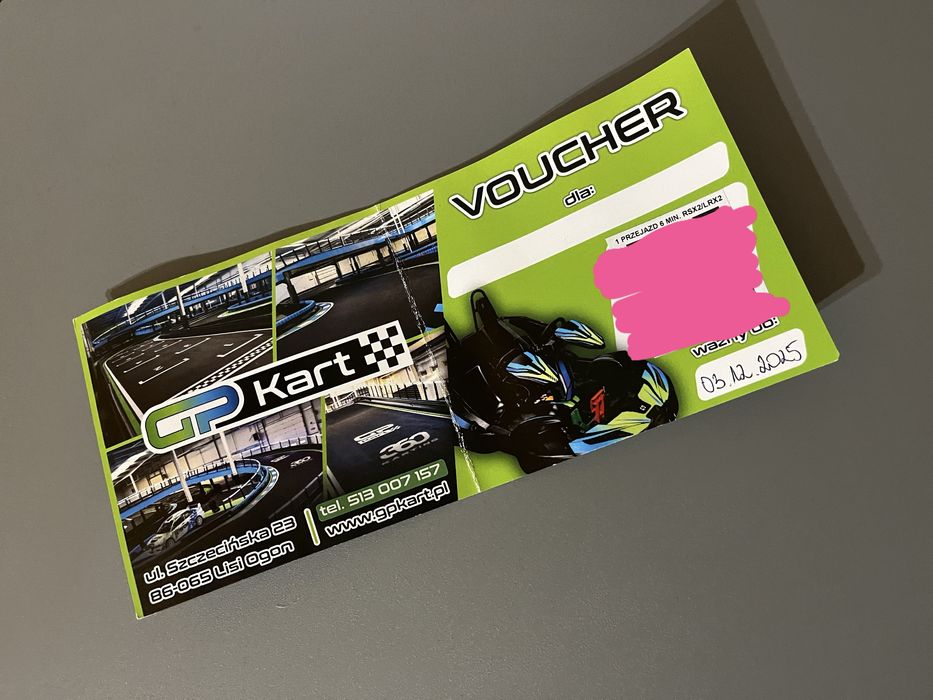 Voucher na przejazd gokartem