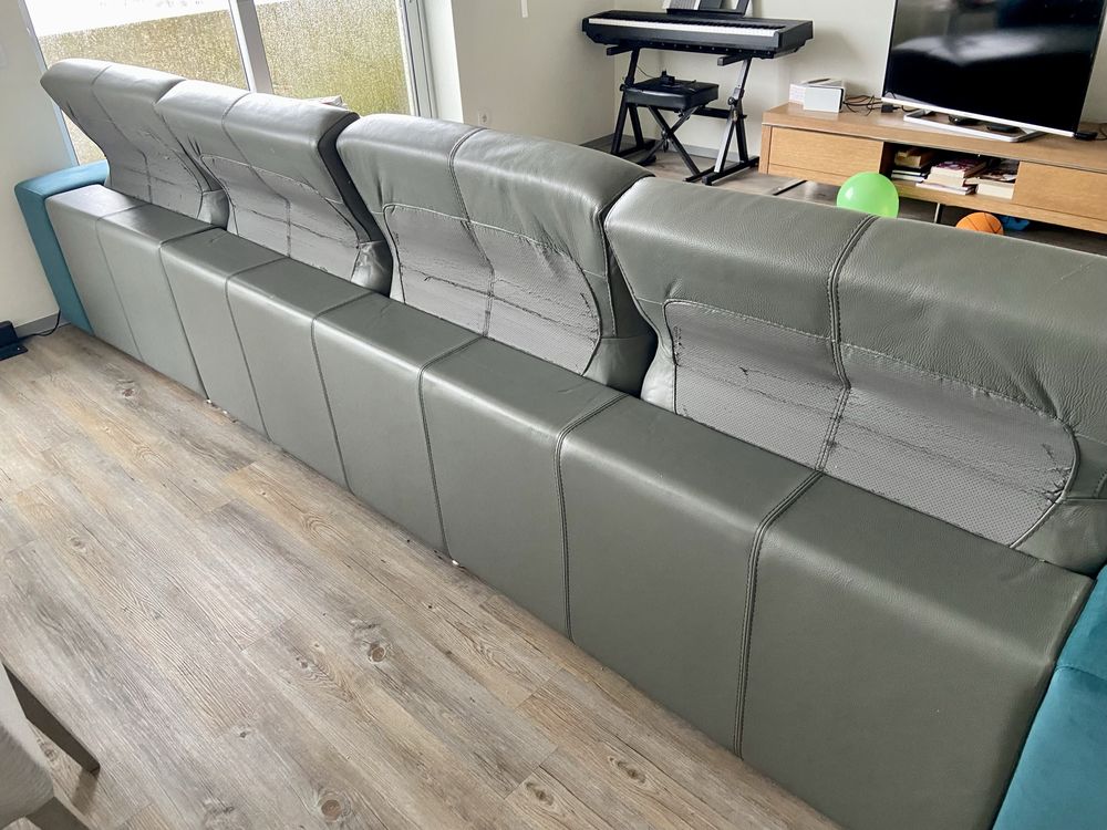 Sofa em pele 4 lugares