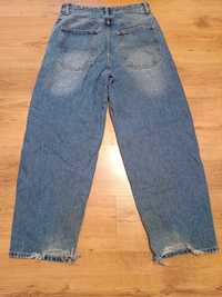 Jeansowe spodnie Bershka 36 szeroka nogawka