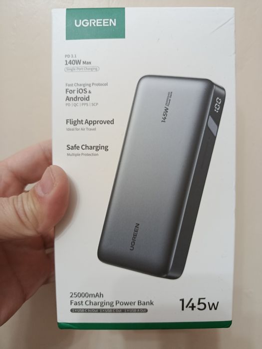 Павербанк Ugreen 145w 25.000 Ah. Чохол, шнур Type-C