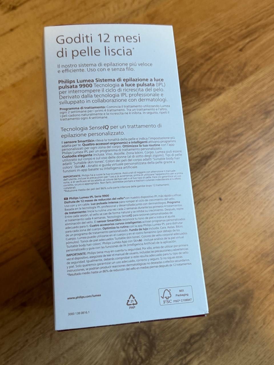 Philips Lumea 9900/Пристрій для видалення волосся/4 насадки/Новий/New