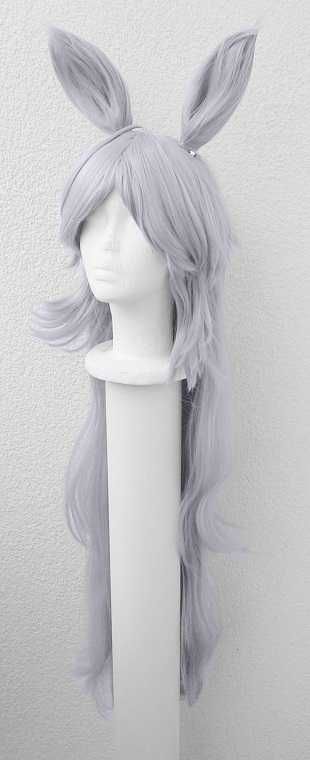 Szara długa peruka z uszkami cosplay wig Oguri Cap Uma Musume