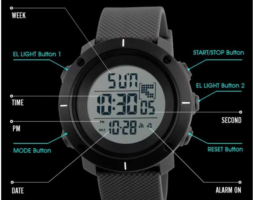 Zegarek męski - SKMEI - elektroniczny krokomierz ttst1184