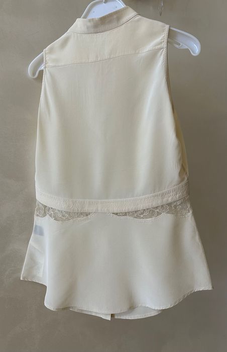 Roberto Cavalli блуза сорочка шовк з мереживом шелковая блузка шелк XS