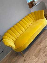 Sprzedam nową sofę - Agata Meble, musztardowa, złote nóżki