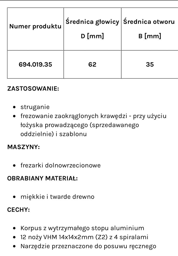 CMT głowica spiralna na płytki wymienne nowa