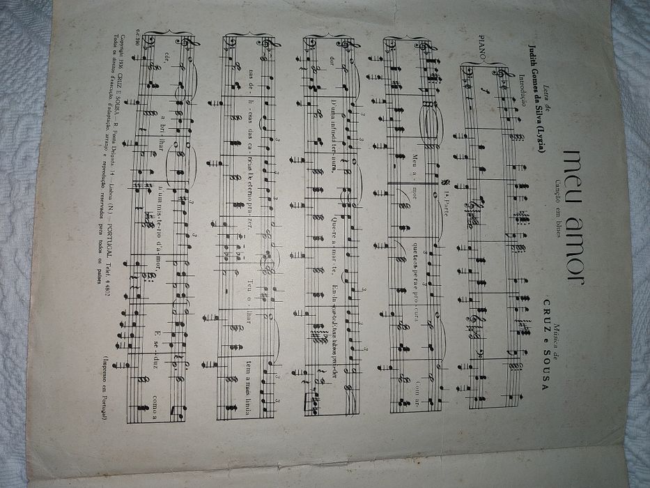 Partitura Antiga – “Meu Amor” (1936) – Rara, com Assinatura!