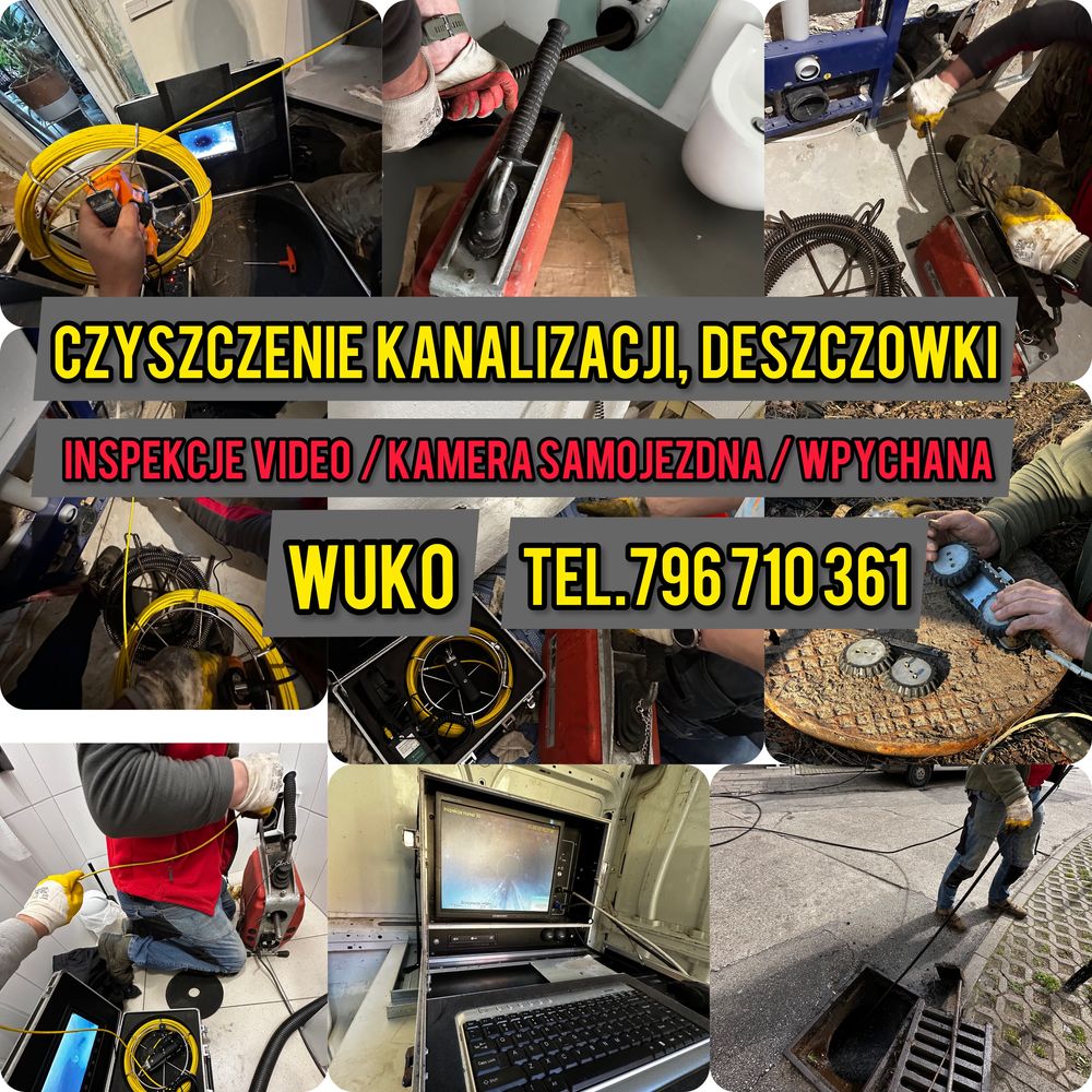 Hydraulik Wrocław - Czyszczenie kanalizacji WUKO, Inspekcje video TV