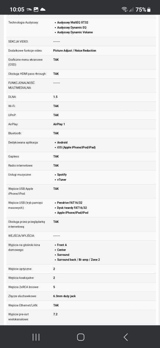 Marantz sr5009 sieciowy i AM/FM  bluetooth i wifi.